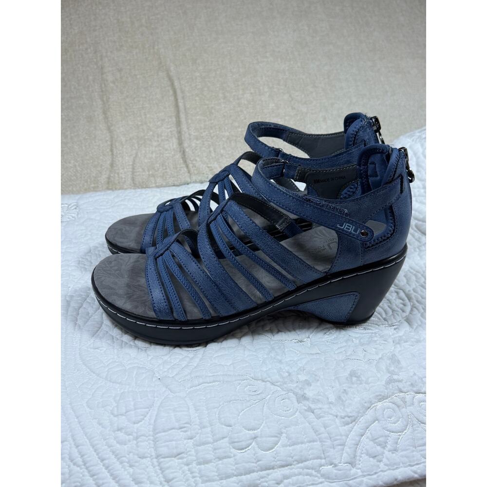 JBU by Jambu Women's 8M Blue Rosaline Strappy Comfort Wedge Sandals Casual Shoes - Picture 12 of 13